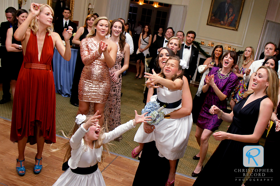 The flower girls fought hard for the bouquet