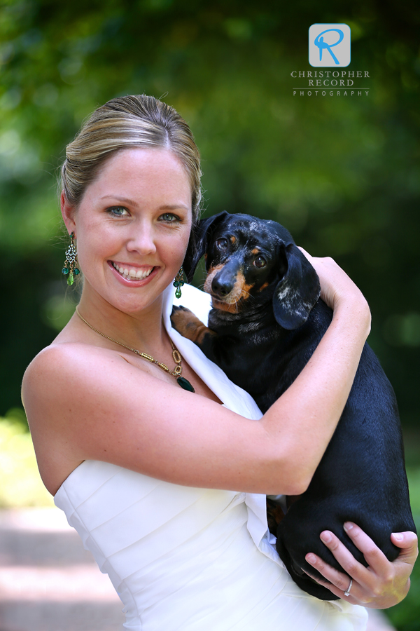 Sarah Dorsett's father Ken wanted to make sure to get a picture with his beloved dog Snickers