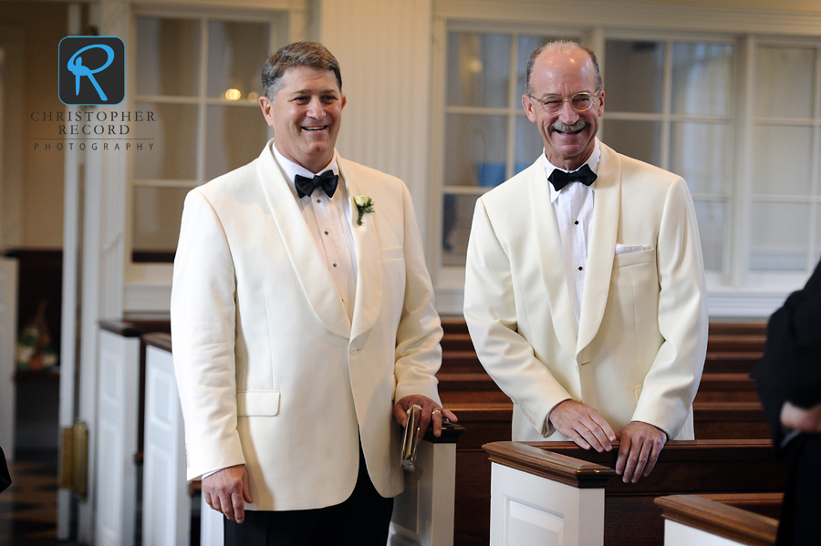 The fathers looking sharp before the service