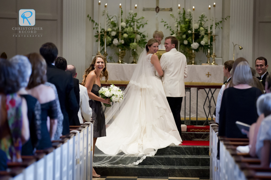 A funny moment during the ceremony