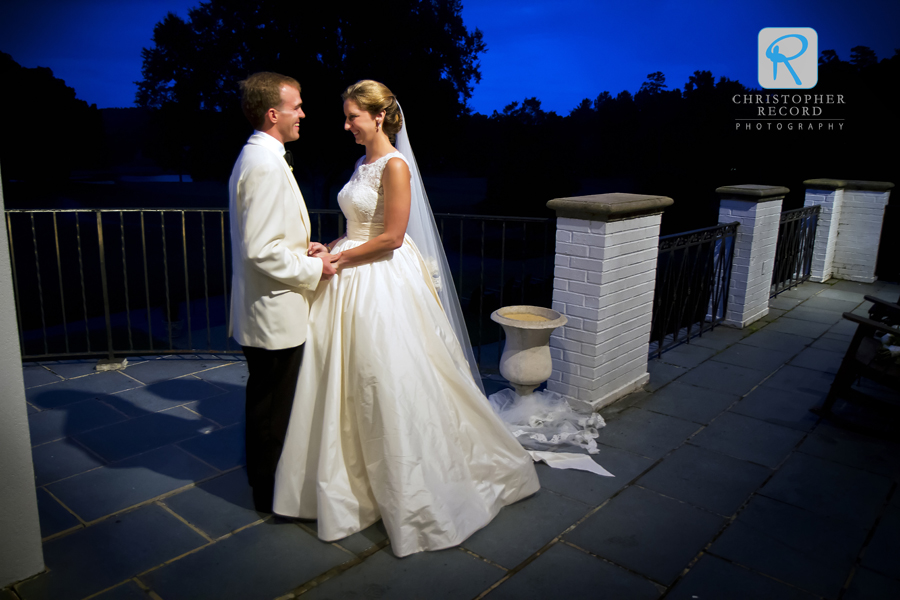 Enjoying a quiet moment alone just before the reception