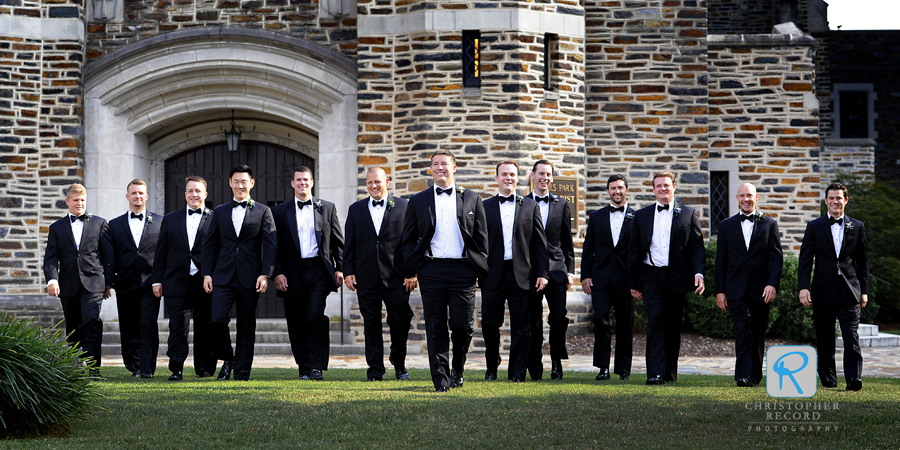 Laura captured Chris leading the men in front of Myers Park Methodist 