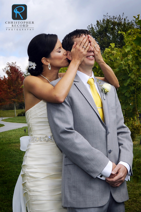 Waiting to see his bride