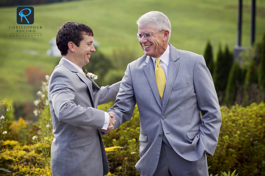 Joey is greeted by Anne Marie's father Chan