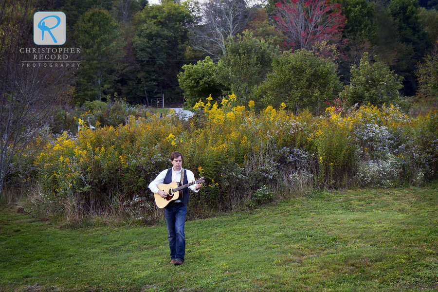 Joey proposed to one of singer/songwriter Aaron Burdett's songs, and he came to Banner Elk to play it for the first dance