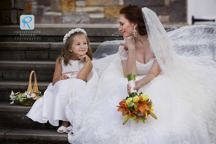 Mirra with flower girl Alissa