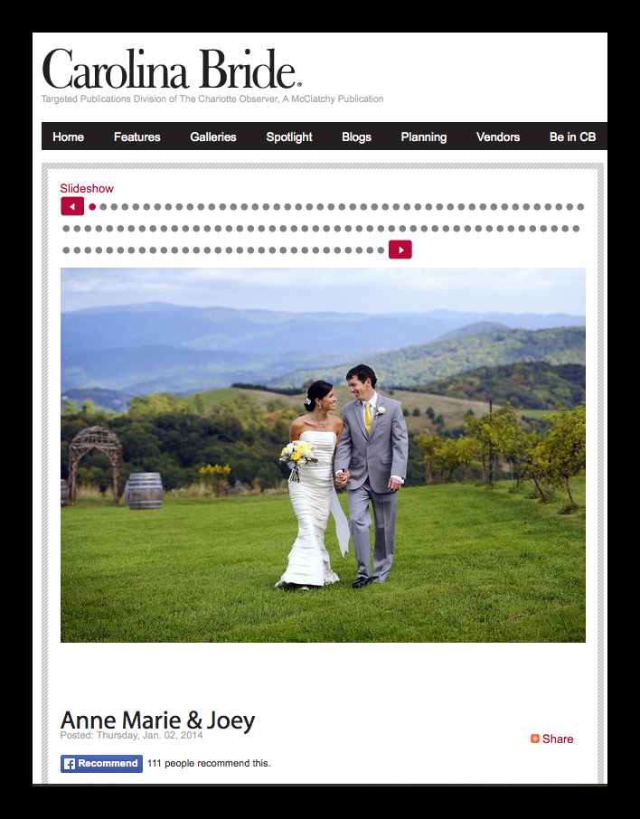 Anne Marie and Joey in Carolina Bride