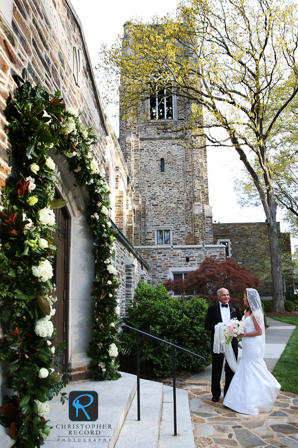 Anne and her father Blair wait to enter the church